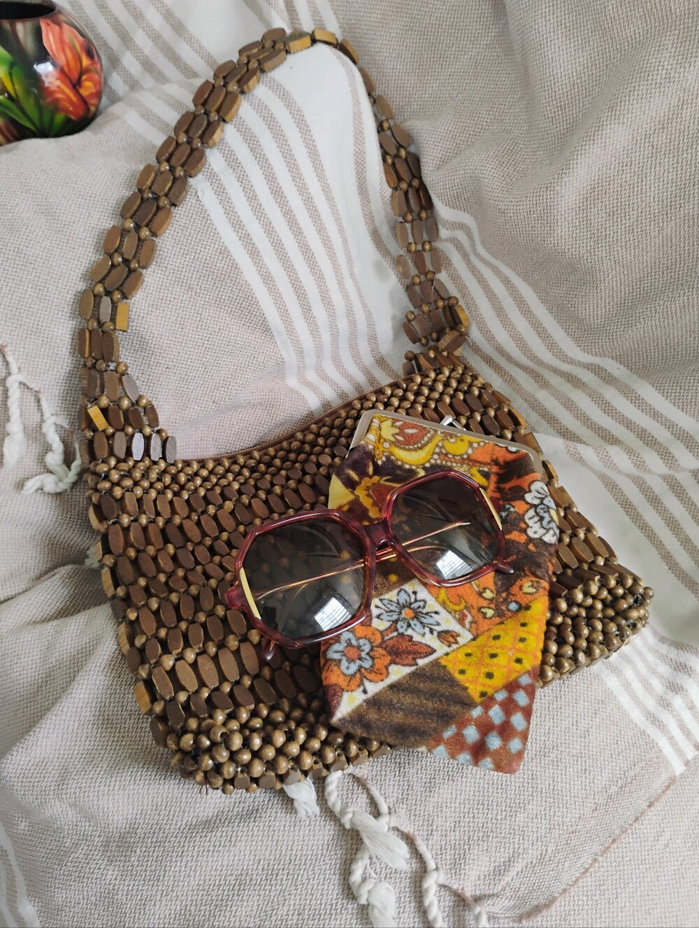 Vintage Groovy Granny Bundle Handbag Sunglass & Pouch